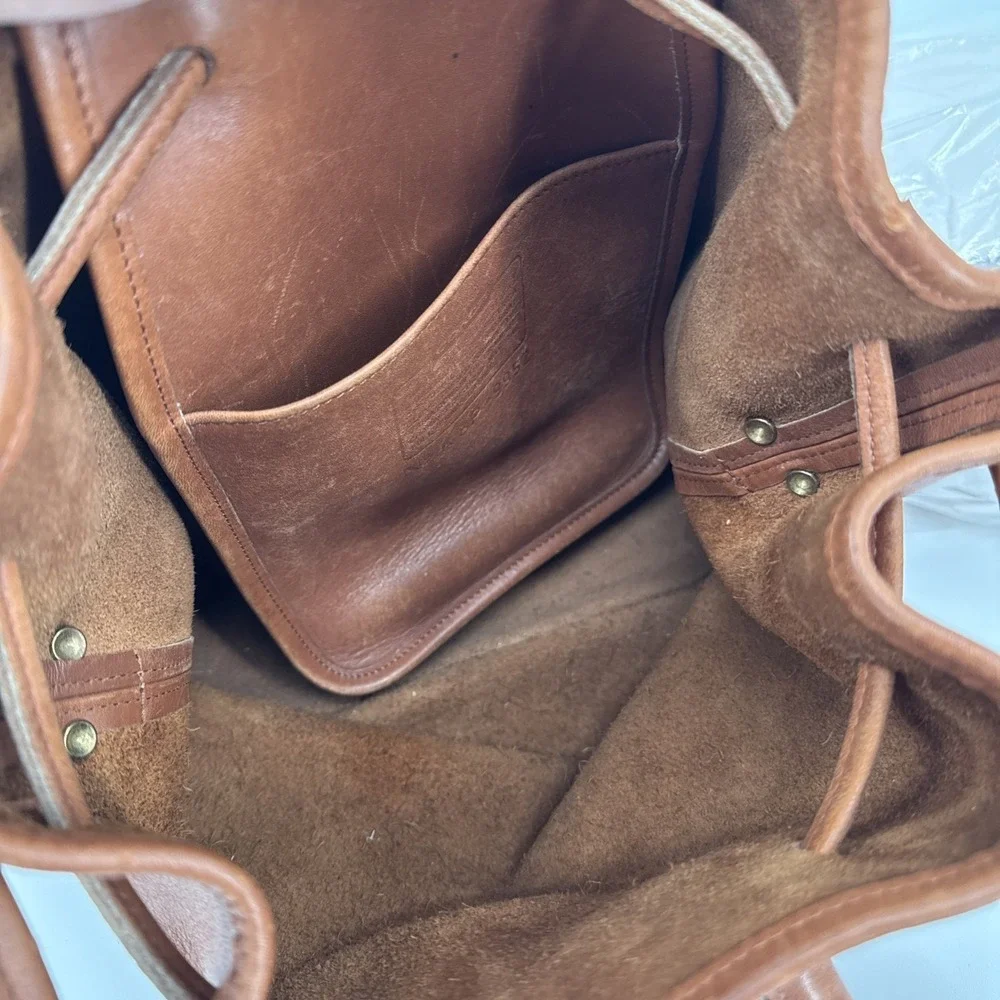 Vintage Coach Brown Leather Drawstring Bucket Bag 9952 Made in USA